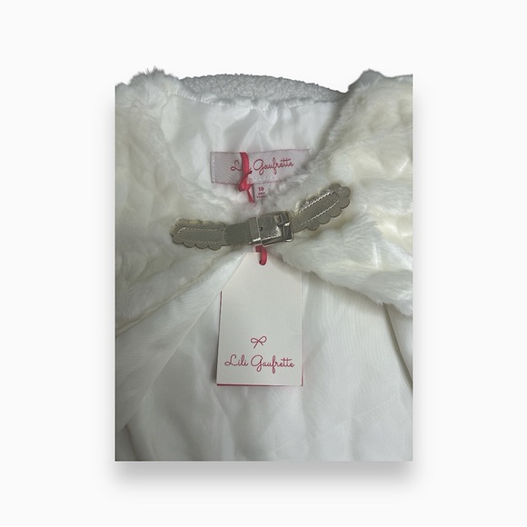 Lili Gaufrette || Paris Prairie Girl White Faux Fur Vest size 10 years - Picture 4 of 7